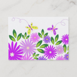 Flowers and butterflies - Business card