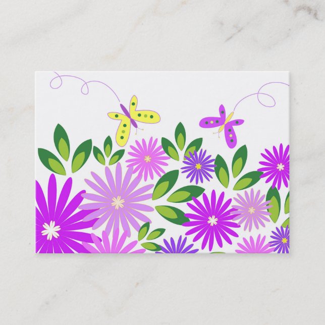 Flowers and butterflies - Business card (Front)