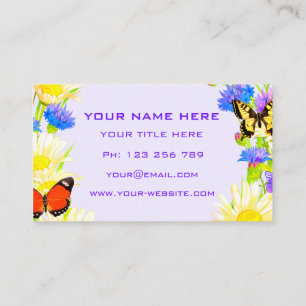 Flowers and Butterflies Business Card Spring