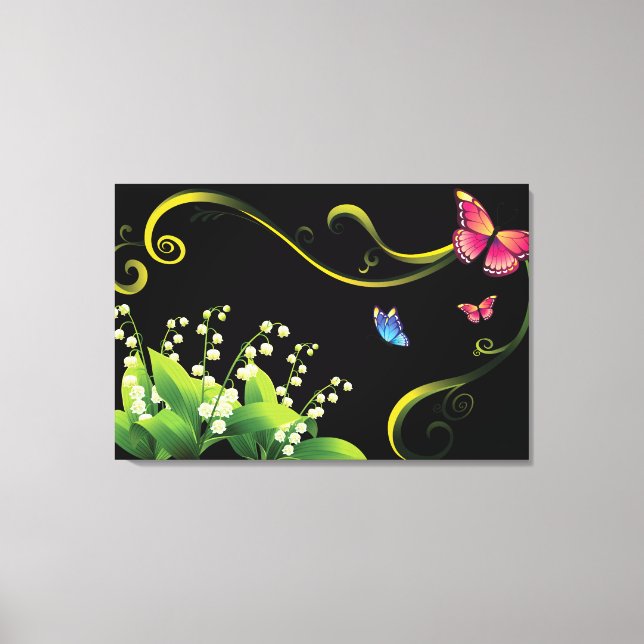 Flowers and Butterflies Canvas Print (Front)