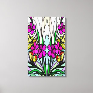 Flowers and Butterflies Canvas Print