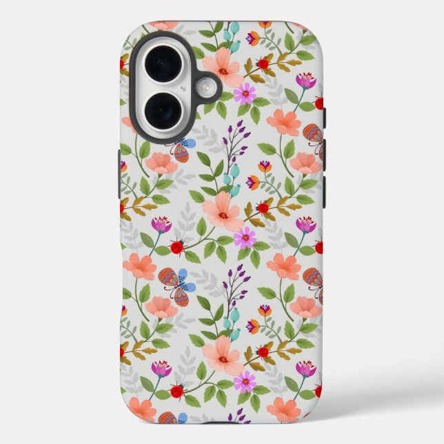 Flowers And Butterflies Case-Mate iPhone Case (Back)