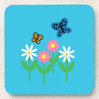Flowers and Butterflies Coaster (Hard Plastic)