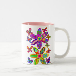 Flowers and Butterflies Colourful Mug