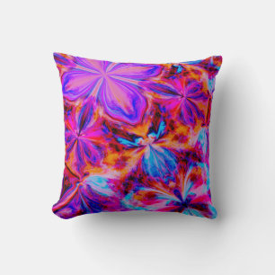 Flowers and Butterflies in Abstract Cushion