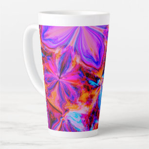 Flowers and Butterflies in Abstract Latte Mug