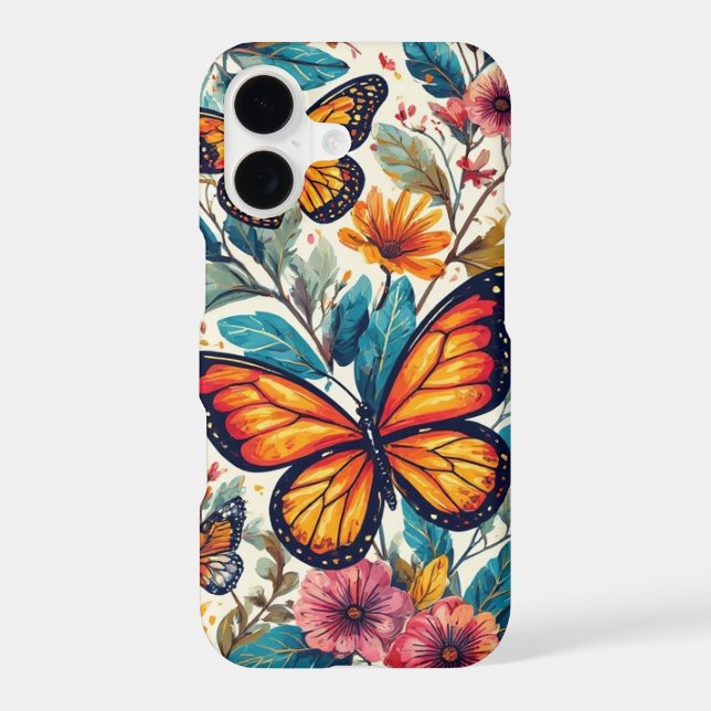 Flowers And Butterflies iPhone / iPad case (Back)