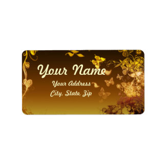 Flowers and Butterflies Label
