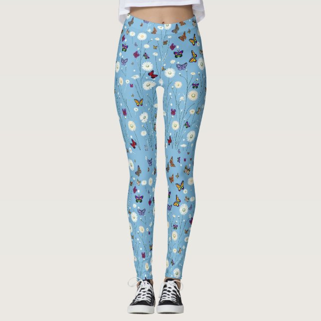 Flowers and butterflies leggings (Front)