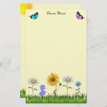 Flowers and Butterflies Personalised 5.5" x 8.5"