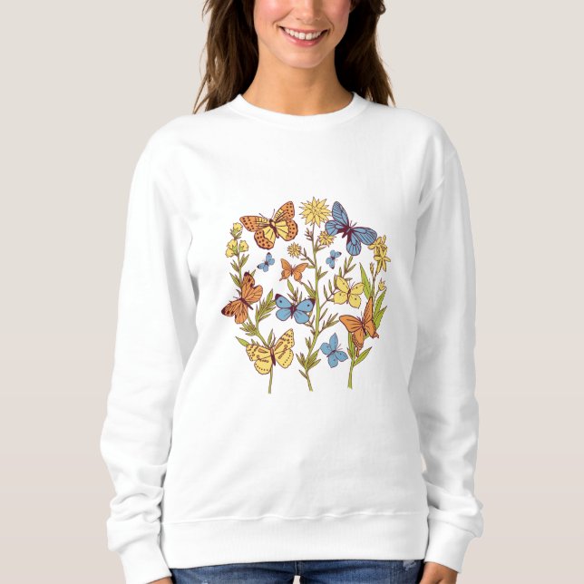 Flowers and Butterflies Sweatshirt (Front)