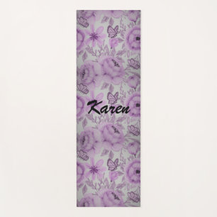 Flowers And Butterflies Yoga Mat