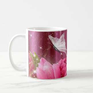 Flowers and Butterfly Coffee Cup
