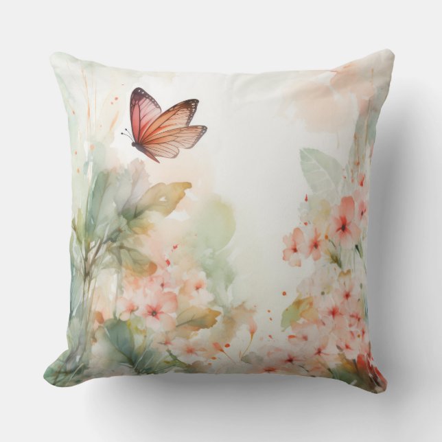 Flowers and Butterfly Cushion (Front)
