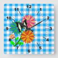 Flowers and Butterfly in Blue Vicky