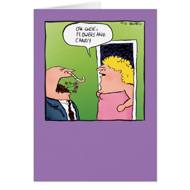 Flowers and Candy Funny Romantic Blank Inside Card (Front)