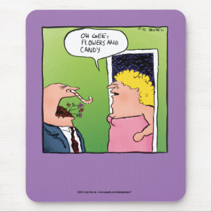 Flowers and Candy Romantic Cartoon Mouse Pad