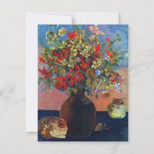 Flowers and Cats by Paul Gauguin, Vintage Fine Art