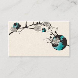 Flowers and circles Business Card