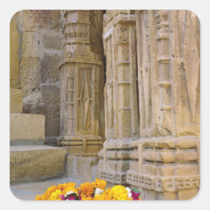 Flowers and columns, Jaisalmer Fort, Jaisalmer, Square Sticker