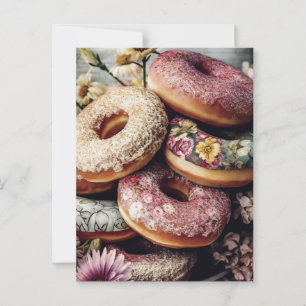 Flowers and Doughnuts  Postcard