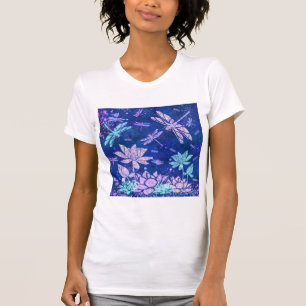 Flowers and Dragonflies T-Shirt