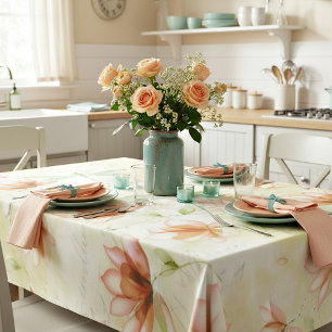 Flowers and dragonfly tablecloth