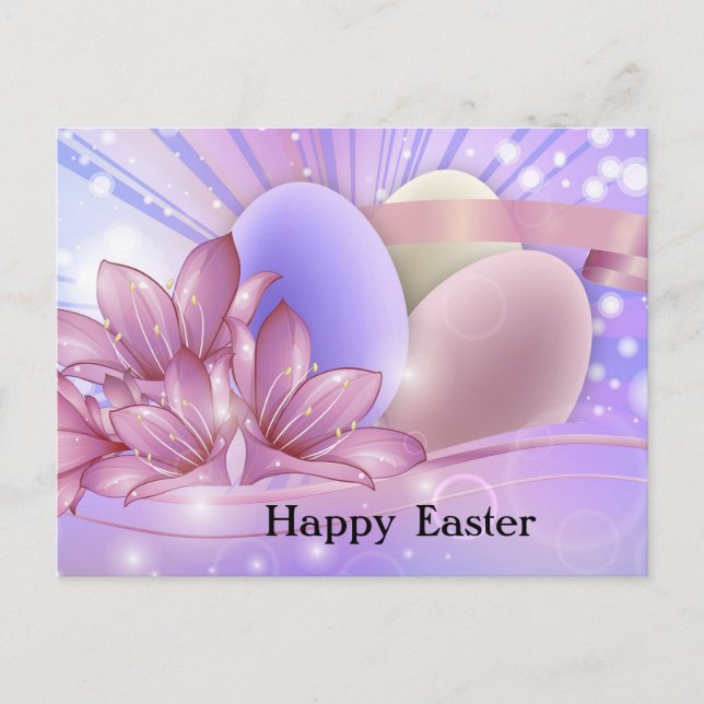 Flowers and Easter eggs     Holiday Postcard (Front)