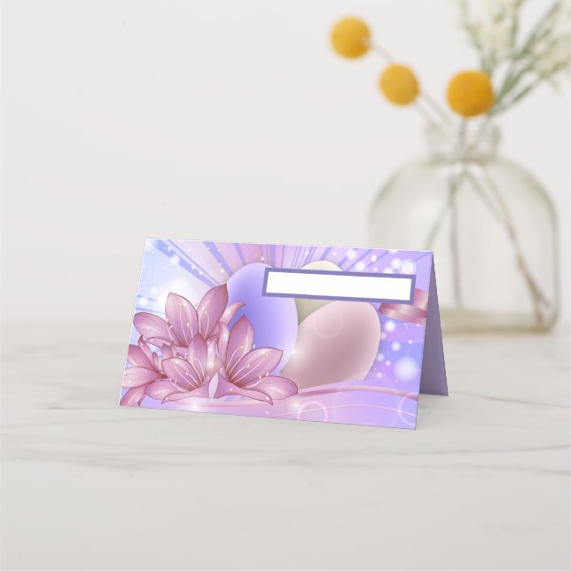 Flowers and Easter eggs     Place Card (Front)