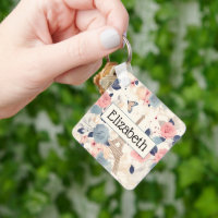Flowers and Eiffel Tower Paris Travel Pattern