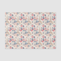Flowers and Eiffel Tower Paris Travel Pattern