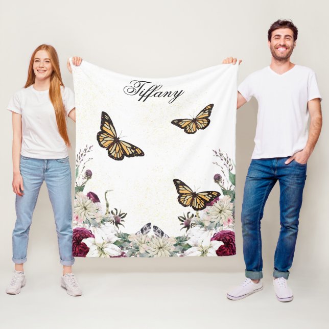  flowers and elegant background fleece blanket (In Situ)