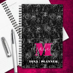 Flowers and Faces Monogrammed Planner<br><div class="desc">This personalised planner features your monogram and first name in chic lettering on a background of a sketch of flowers and faces on black,  or any colour you choose using our edit tools. Ideal for yourself or a great gift for any occasion.</div>