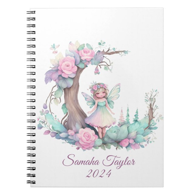Flowers and Fairy Watercolor  Notebook (Front)