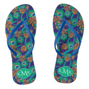 Flowers And Feathers   Monogram Jandals