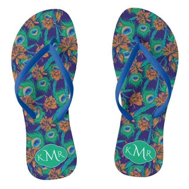 Flowers And Feathers | Monogram Jandals (Footbed)
