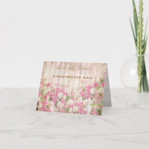 Flowers and Fence Wedding Thank You Note Card