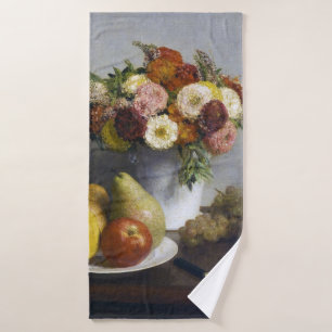 Flowers and Fruit, Henri Fantin-Latour Bath Towel