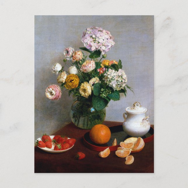 Flowers and Fruit, Henri Fantin-Latour Postcard (Front)