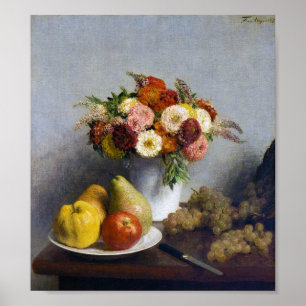 Flowers and Fruit, Henri Fantin-Latour Poster