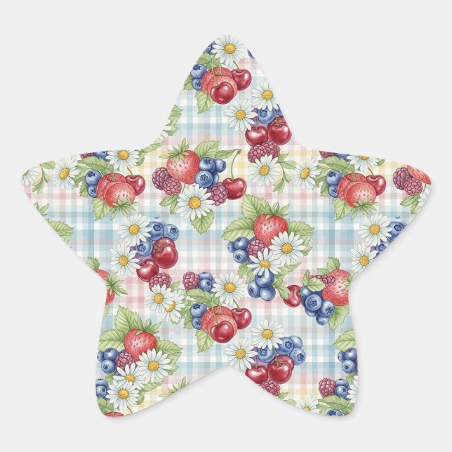 Flowers and Fruits Star Sticker (Front)