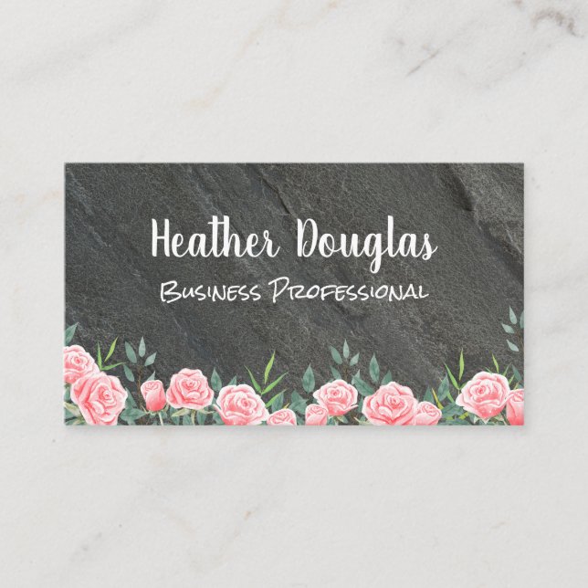 Flowers and Granite Stone Business Card (Front)
