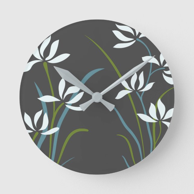 Flowers and Grass Round Clock (Front)