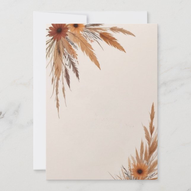 Flowers and Grasses Blank Invitation (Front)