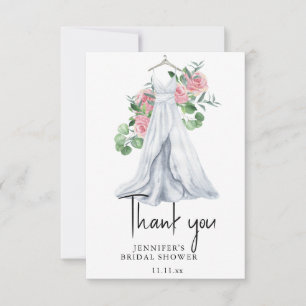 Flowers and greenery - thank you bridal shower card