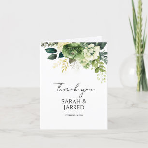Flowers And Greenery Thank You Card