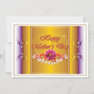 Flowers and Heart Design Happy Mother's Day Card