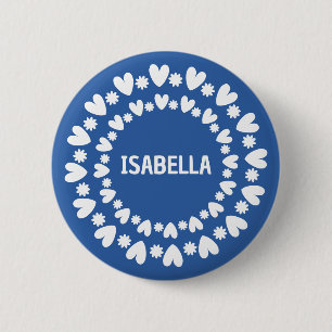 Flowers And Hearts 6 Cm Round Badge