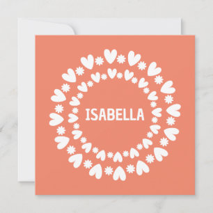 Flowers And Hearts Name Card