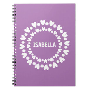 Flowers And Hearts Name Notebook